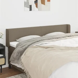 Hoofdbord | Hoofdeinde met randen 163x16x78/88 cm stof taupe