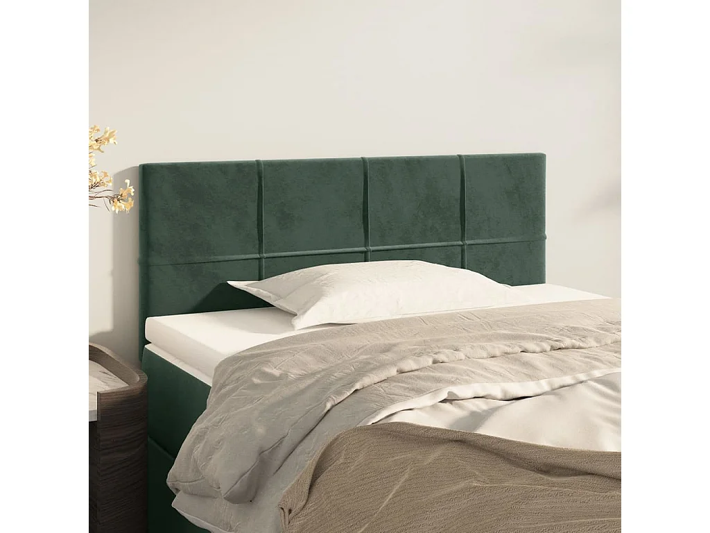 Hoofdbord | Hoofdeinde 90x5x78/88 cm fluweel donkergroen