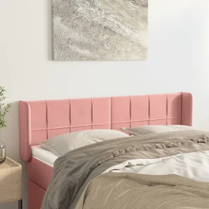 Hoofdbord | Hoofdeinde met randen 147x16x78/88 cm fluweel roze Hoofdbord | Hoofdeinde met randen 147x16x78/88 cm fluweel roze