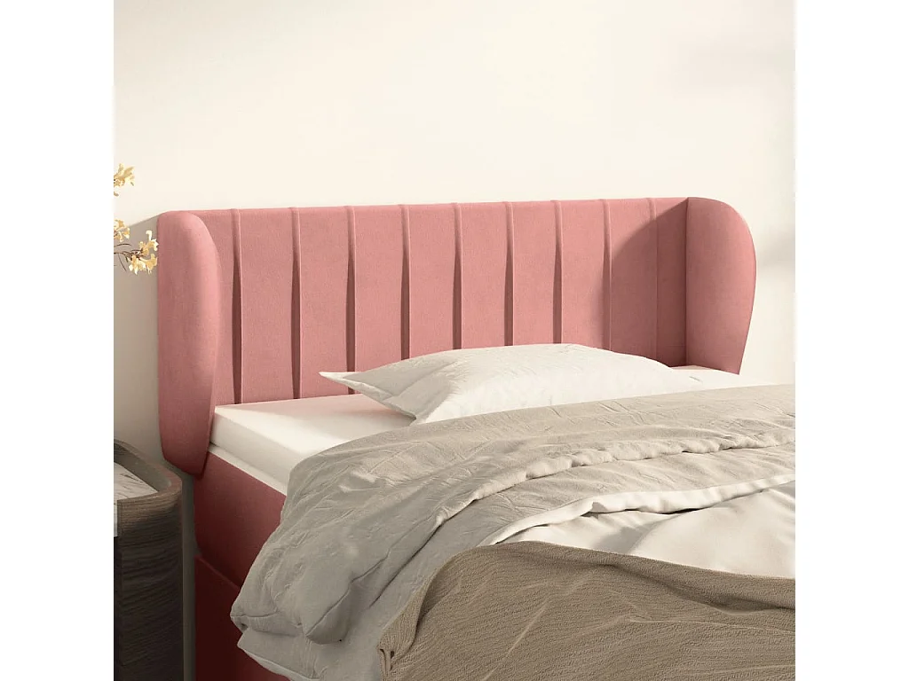 Hoofdbord | Hoofdeinde met randen 93x23x78/88 cm fluweel roze