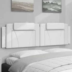 Hoofdbord | Hoofdbordkussen "Viana" 180 cm kunstleer wit