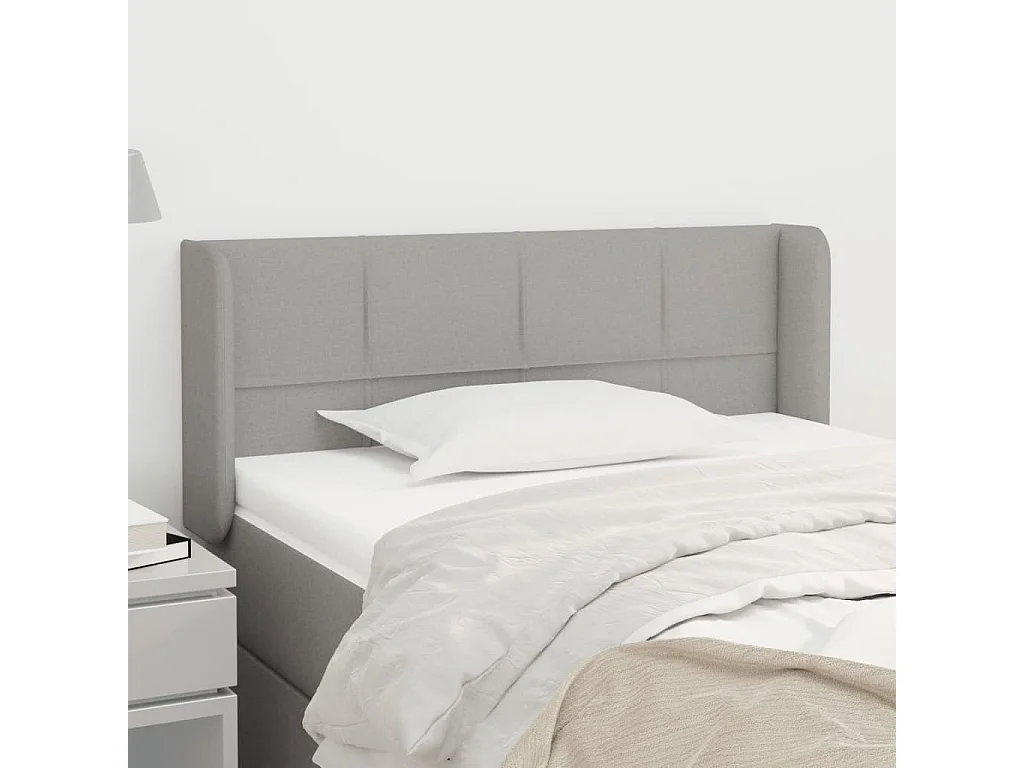 Hoofdbord | Hoofdeinde met randen 93x16x78/88 cm stof lichtgrijs