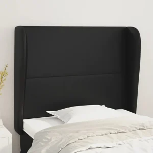 Hoofdbord | Hoofdeinde met randen 103x23x118/128 cm kunstleer zwart Hoofdbord | Hoofdeinde met randen 103x23x118/128 cm kunstleer zwart