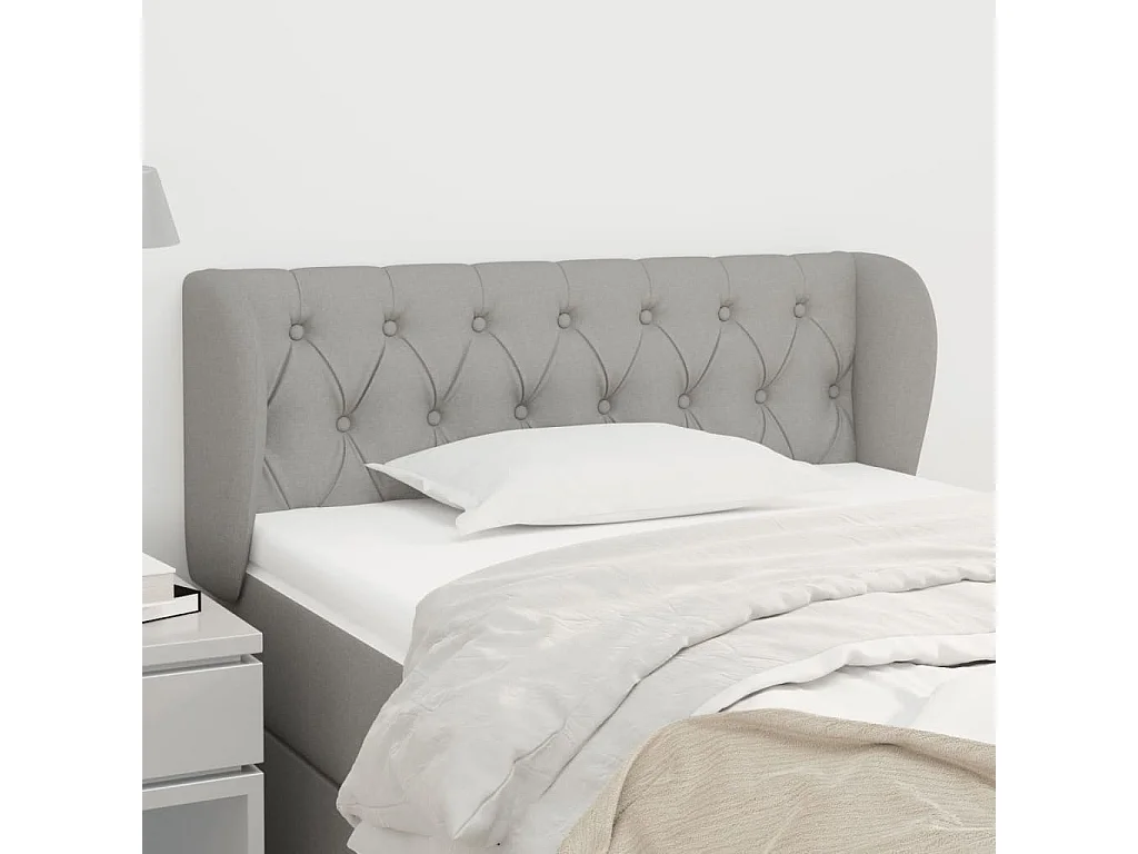 Hoofdbord | Hoofdeinde met randen 103x23x78/88 cm stof lichtgrijs