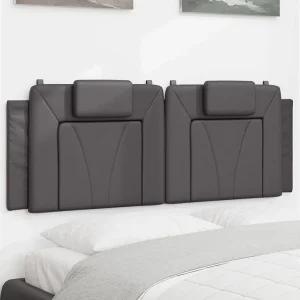 Hoofdbord | Hoofdbordkussen "Viana" 140 cm kunstleer grijs Hoofdbord | Hoofdbordkussen "Viana" 140 cm kunstleer grijs