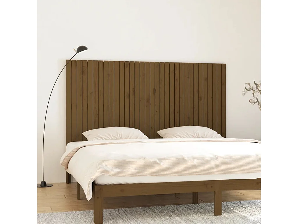 Hoofdbord | Hoofdeinde wandmontage 204x3x110 cm grenenhout honingbruin