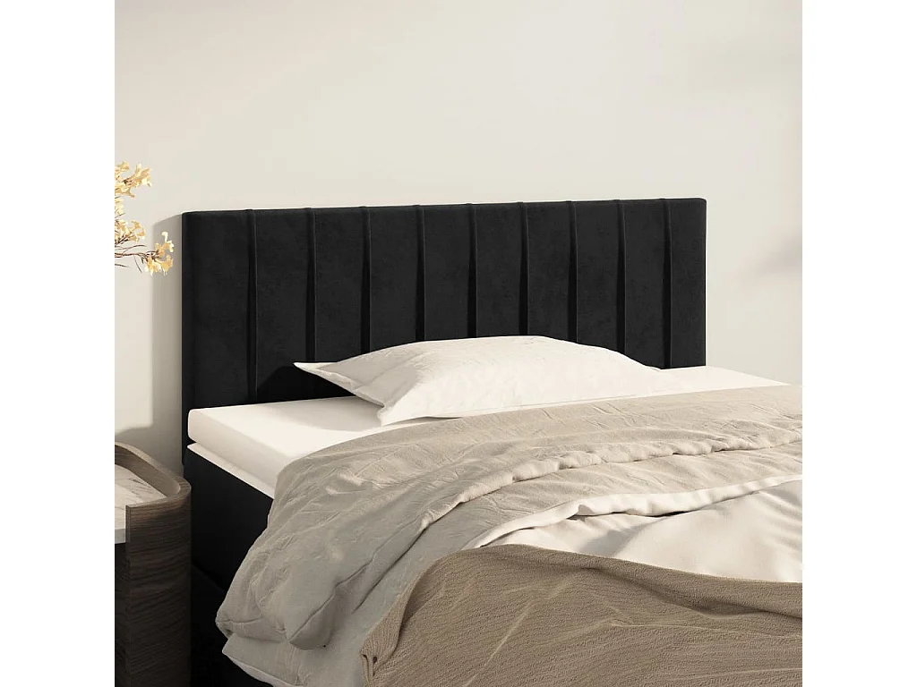 Hoofdbord | Hoofdeinde 100x5x78/88 cm fluweel zwart