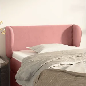 Hoofdbord | Hoofdeinde met randen 103x23x78/88 cm fluweel roze