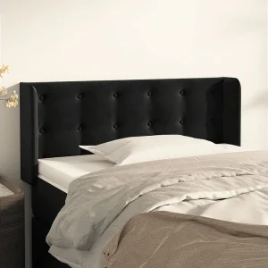 Hoofdbord | Hoofdeinde met randen 103x16x78/88 cm fluweel zwart Hoofdbord | Hoofdeinde met randen 103x16x78/88 cm fluweel zwart
