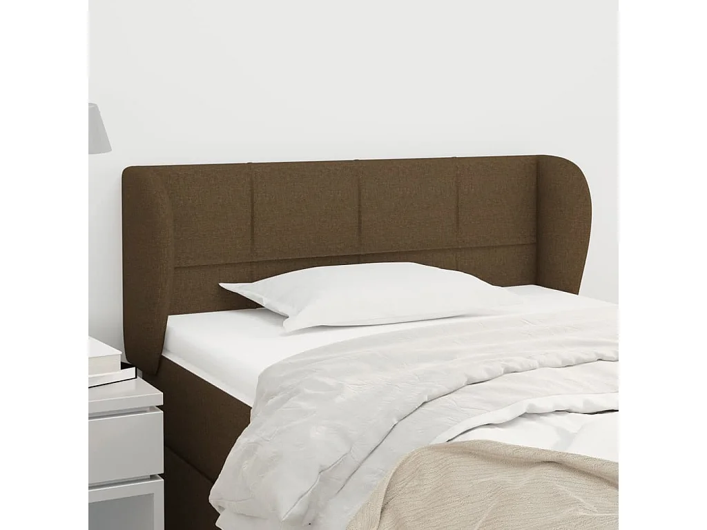 Hoofdbord | Hoofdeinde met randen 93x23x78/88 cm stof donkerbruin