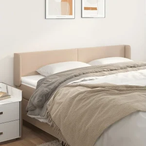 Hoofdbord | Hoofdeinde met randen 203x16x78/88 cm kunstleer cappuccinokleur