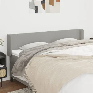 Hoofdbord | Hoofdeinde met randen 163x16x78/88 cm stof lichtgrijs