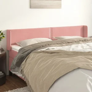 Hoofdbord | Hoofdeinde met randen 163x16x78/88 cm fluweel roze