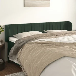 Hoofdbord | Hoofdeinde met randen 163x23x78/88 cm fluweel donkergroen