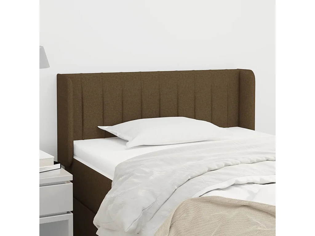 Hoofdbord | Hoofdeinde met randen 103x16x78/88 cm stof donkerbruin