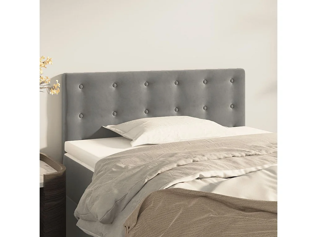 Hoofdbord | Hoofdeinde 100x5x78/88 cm fluweel lichtgrijs