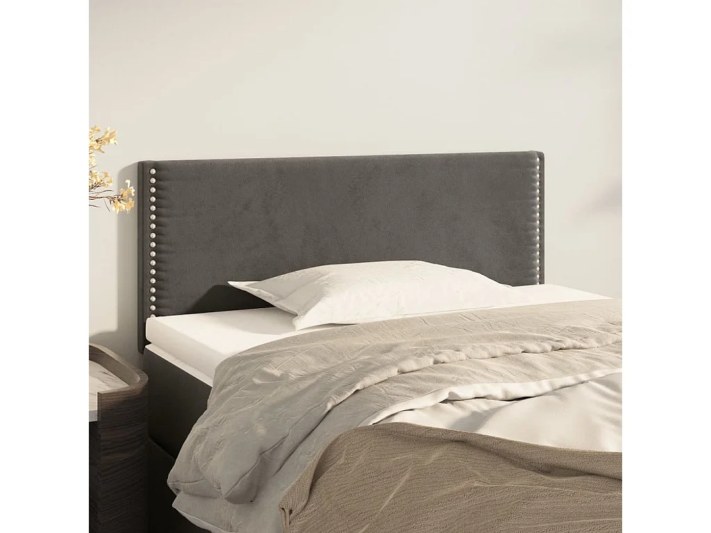 Hoofdbord | Hoofdeinde 90x5x78/88 cm fluweel donkergrijs