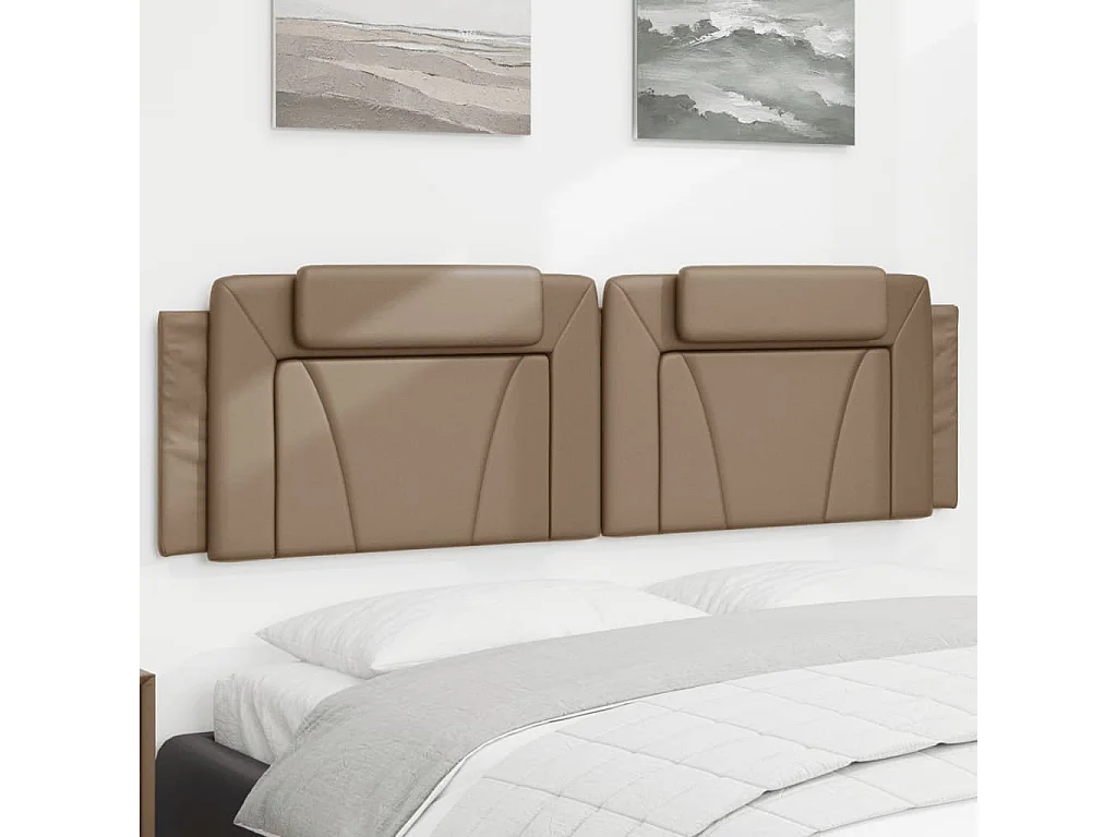 Hoofdbord | Hoofdbordkussen "Viana" 180 cm kunstleer cappuccinokleurig