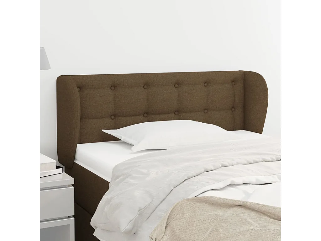 Hoofdbord | Hoofdeinde met randen 93x23x78/88 cm stof donkerbruin