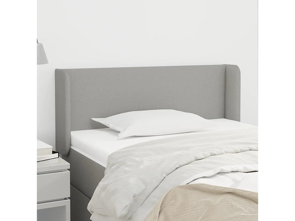 Hoofdbord | Hoofdeinde met randen 93x16x78/88 cm stof lichtgrijs