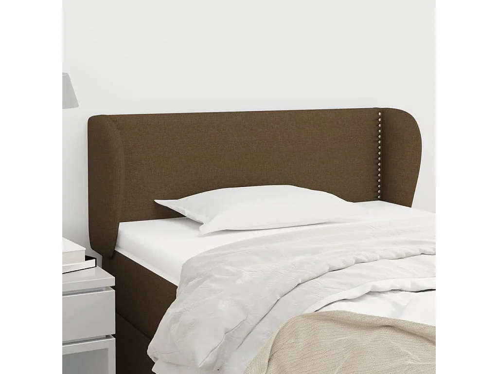 Hoofdbord | Hoofdeinde met randen 103x23x78/88 cm stof donkerbruin
