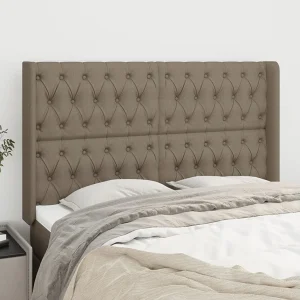 Hoofdbord | Hoofdeinde met randen 147x16x118/128 cm stof taupe