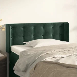 Hoofdbord | Hoofdeinde met randen 103x16x78/88 cm fluweel donkergroen Hoofdbord | Hoofdeinde met randen 103x16x78/88 cm fluweel donkergroen