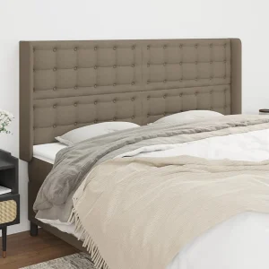 Hoofdbord | Hoofdeinde met randen 183x16x118/128 cm stof taupe