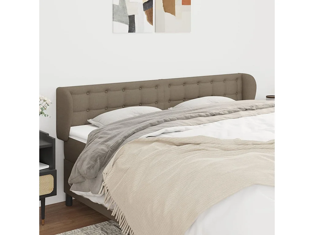 Hoofdbord | Hoofdeinde met randen 163x23x78/88 cm stof taupe