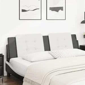 Hoofdbord | Hoofdbordkussen "Zadar" 180 cm kunstleer wit en zwart Hoofdbord | Hoofdbordkussen "Zadar" 180 cm kunstleer wit en zwart