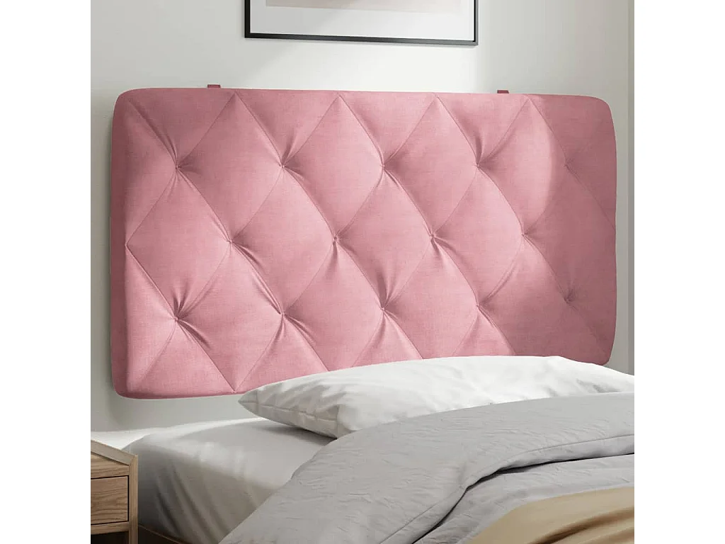 Hoofdbord | Hoofdbordkussen 100 cm fluweel roze