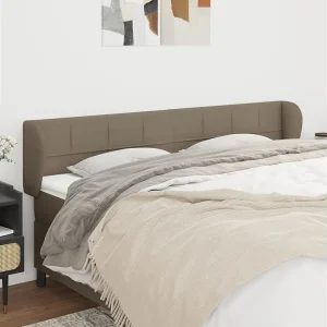 Hoofdbord | Hoofdeinde met randen 183x23x78/88 cm stof taupe