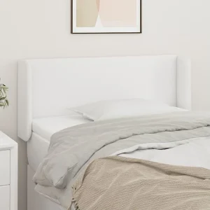 Hoofdbord | Hoofdeinde met randen 103x16x78/88 cm kunstleer wit Hoofdbord | Hoofdeinde met randen 103x16x78/88 cm kunstleer wit