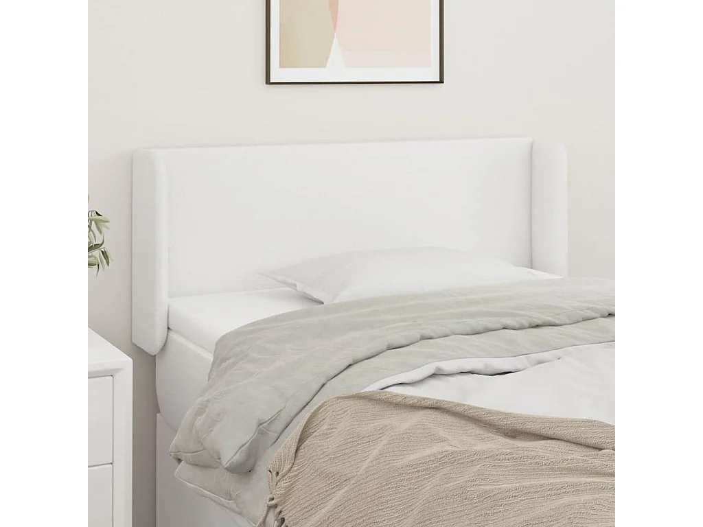 Hoofdbord | Hoofdeinde met randen 103x16x78/88 cm kunstleer wit