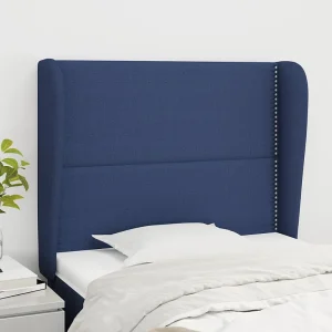 Hoofdbord | Hoofdeinde met randen 103x23x118/128 cm stof blauw