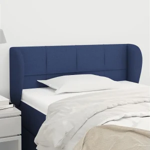 Hoofdbord | Hoofdeinde met randen 103x23x78/88 cm stof blauw Hoofdbord | Hoofdeinde met randen 103x23x78/88 cm stof blauw