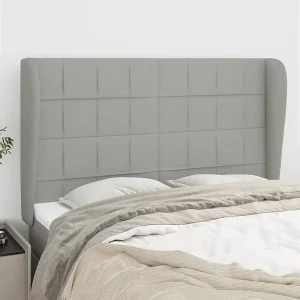 Hoofdbord | Hoofdeinde met randen 147x23x118/128 cm stof lichtgrijs Hoofdbord | Hoofdeinde met randen 147x23x118/128 cm stof lichtgrijs