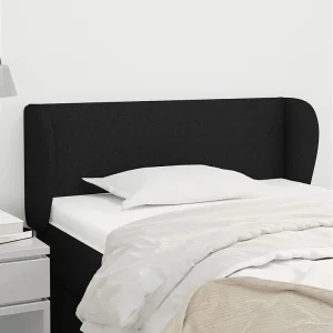 Hoofdbord | Hoofdeinde met randen 103x23x78/88 cm stof zwart Hoofdbord | Hoofdeinde met randen 103x23x78/88 cm stof zwart