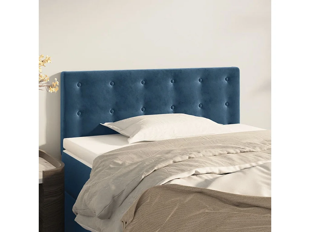 Hoofdbord | Hoofdeinde 90x5x78/88 cm fluweel donkerblauw