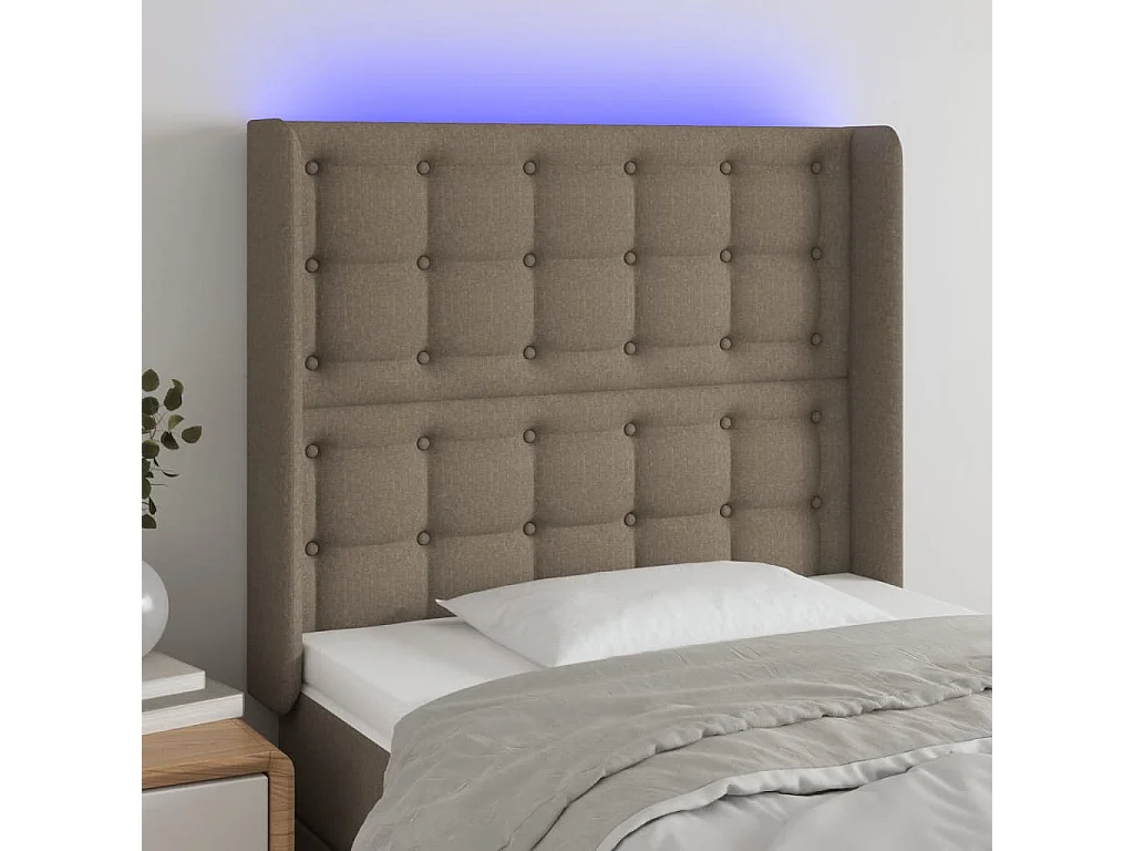 Hoofdbord | Hoofdeinde LED 83x16x118/128 cm stof taupe