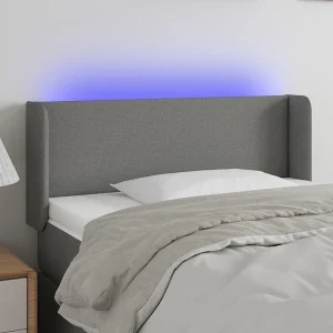 Hoofdbord | Hoofdeinde LED 103x16x78/88 cm stof donkergrijs Hoofdbord | Hoofdeinde LED 103x16x78/88 cm stof donkergrijs
