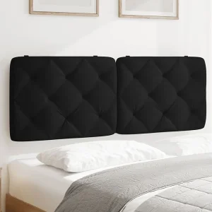 Hoofdbord | Hoofdbordkussen 120 cm fluweel zwart