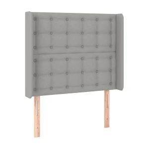 Hoofdbord | Hoofdeinde met randen 103x16x118/128 cm stof lichtgrijs