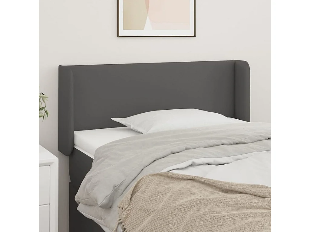Hoofdbord | Hoofdeinde met randen 93x16x78/88 cm kunstleer grijs