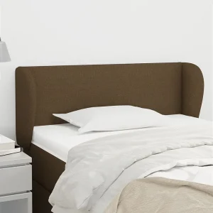 Hoofdbord | Hoofdeinde met randen 103x23x78/88 cm stof donkerbruin Hoofdbord | Hoofdeinde met randen 103x23x78/88 cm stof donkerbruin