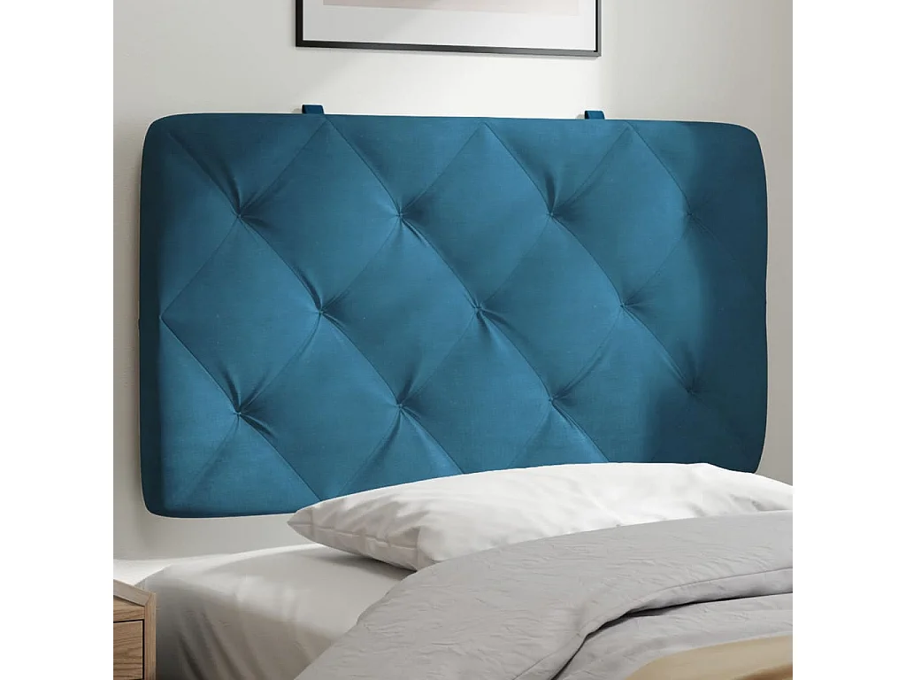 Hoofdbord | Hoofdbordkussen 80 cm fluweel blauw