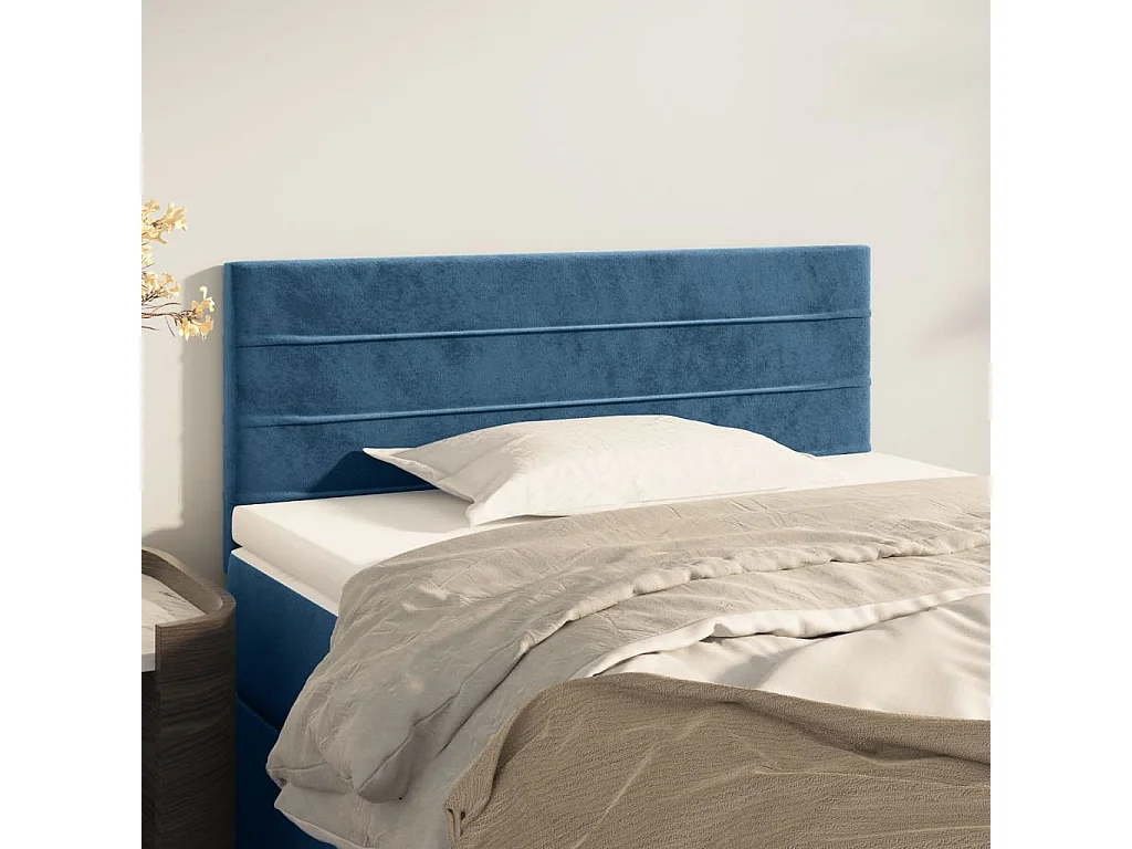 Hoofdbord | Hoofdeinde 90x5x78/88 cm fluweel donkerblauw