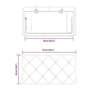 Hoofdbord | Hoofdbordkussen 90 cm fluweel roze