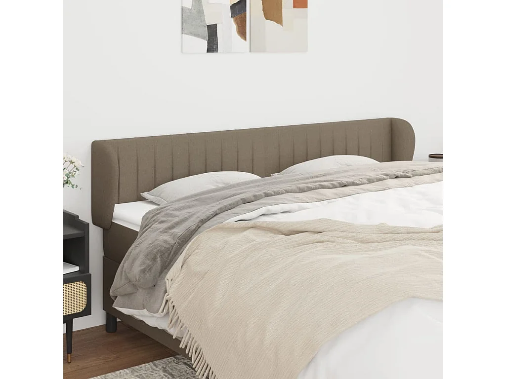 Hoofdbord | Hoofdeinde met randen 163x23x78/88 cm stof taupe