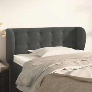 Hoofdbord | Hoofdeinde met randen 103x23x78/88 cm fluweel donkergrijs